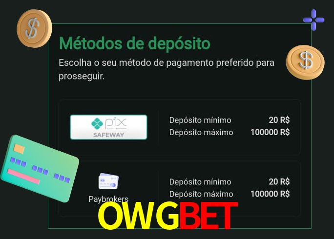 O cassino OWGBET oferece uma grande variedade de métodos de pagamento